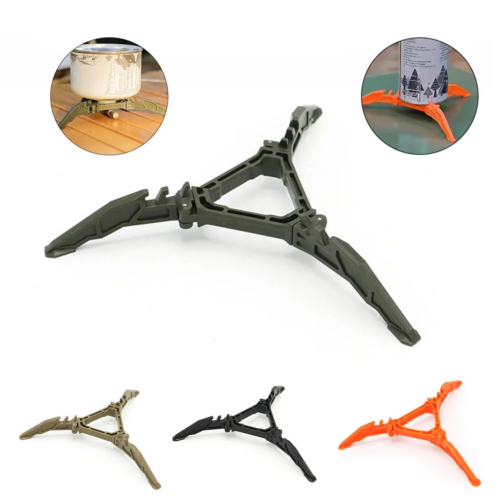Folding Gas Canister Stand - Three-Leg Base for Camping Stoves