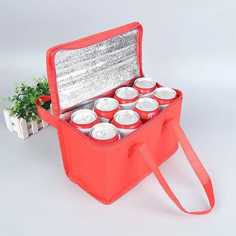 Folding Lunch Cooler Bag - Insulated Picnic Food Carrier