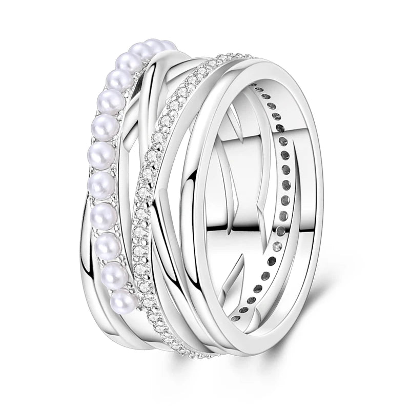 Zircon Geometric Ring - Minimalist Silver-Color Jewelry - Style Kjr303