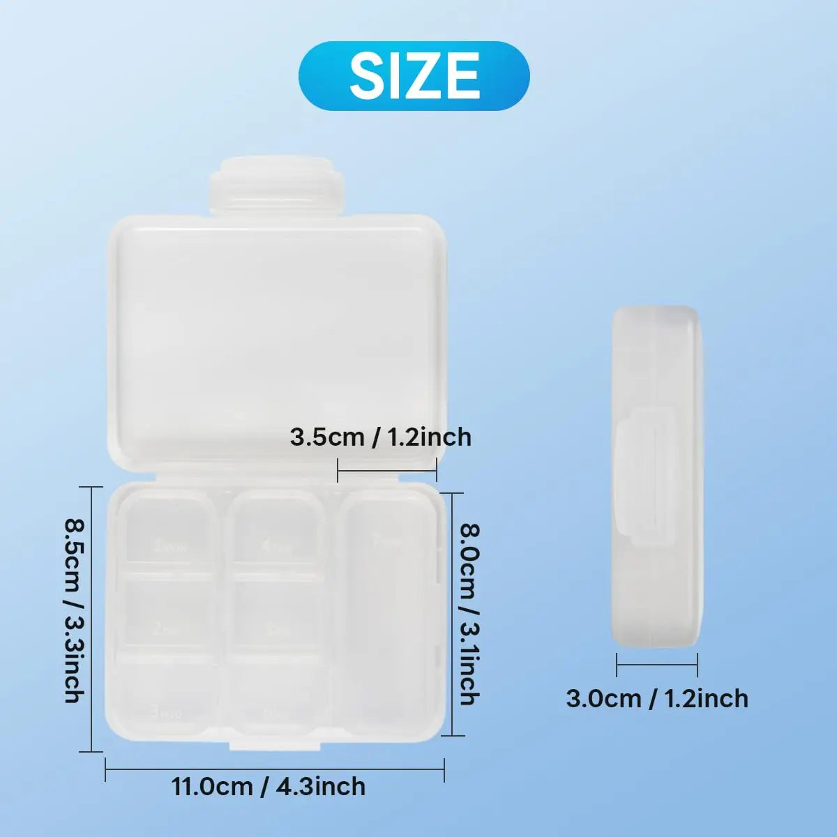 Days Pill Storage Box Mini - For Travel and Daily Carry