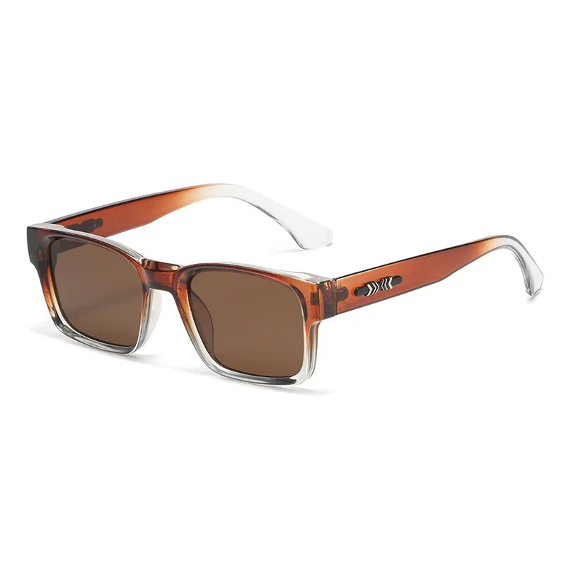 Square Sunglasses - Minimalist Unisex Eyewear - Brown
