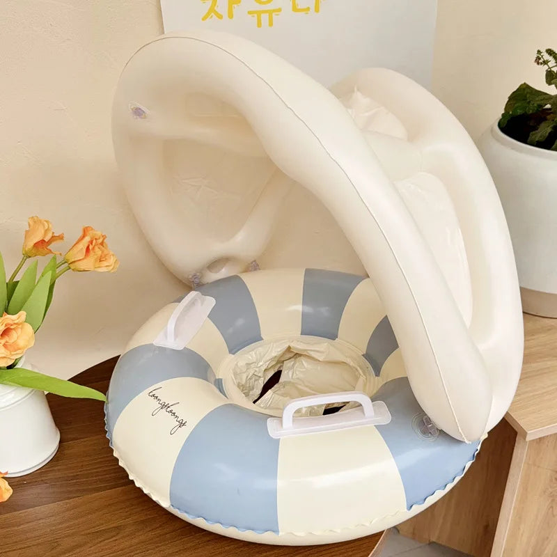 Inflatable Pool Float Seat - Swim Ring with Sunshade Option