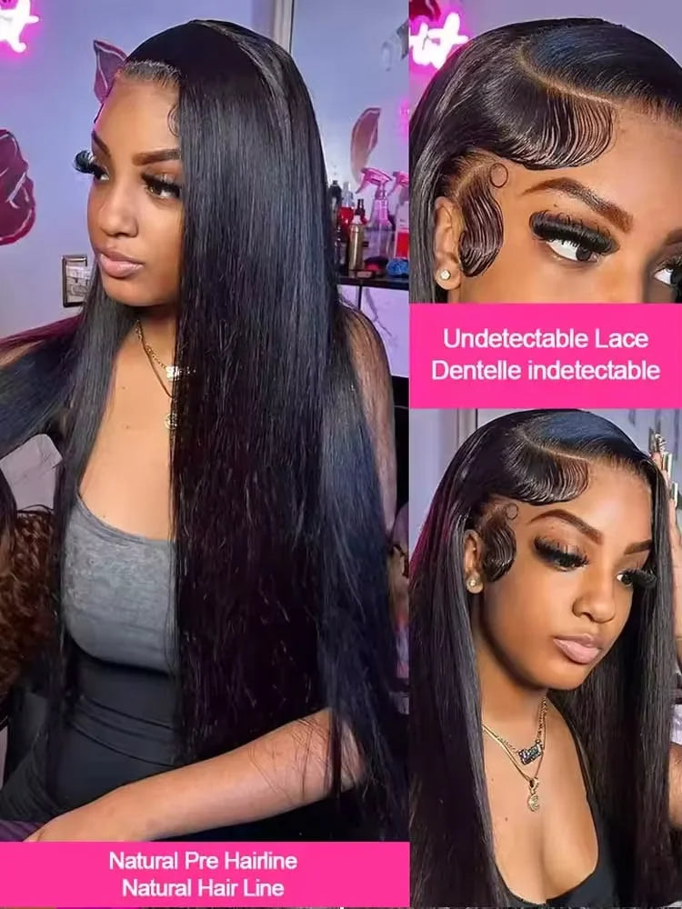 Straight Lace Front Wig - Human Hair Natural Color Wig