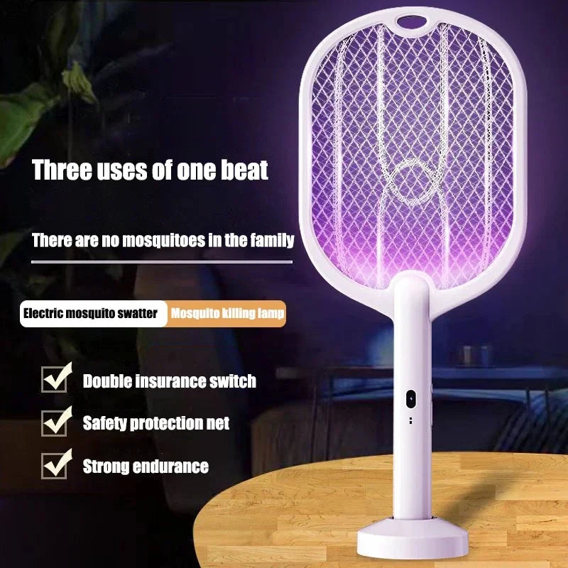 Rechargeable Mosquito Swatter - 3-in-1 Electric Bug Lamp