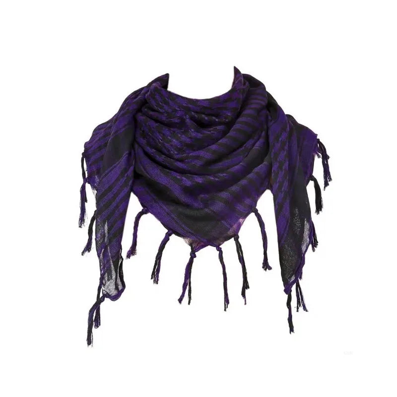 Keffiyeh Scarf Wrap - Lightweight Shemagh Head and Neck Scarf - 1 Piece-Purple