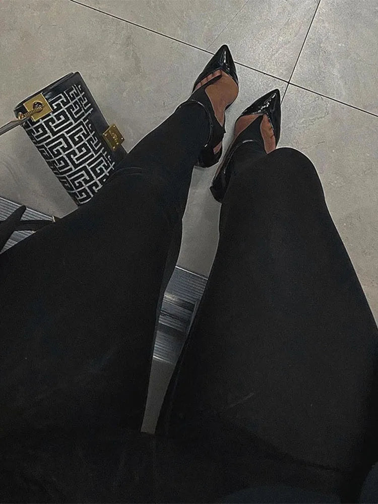 Women's Black High-Waist Leggings - Stretch Skinny Pants