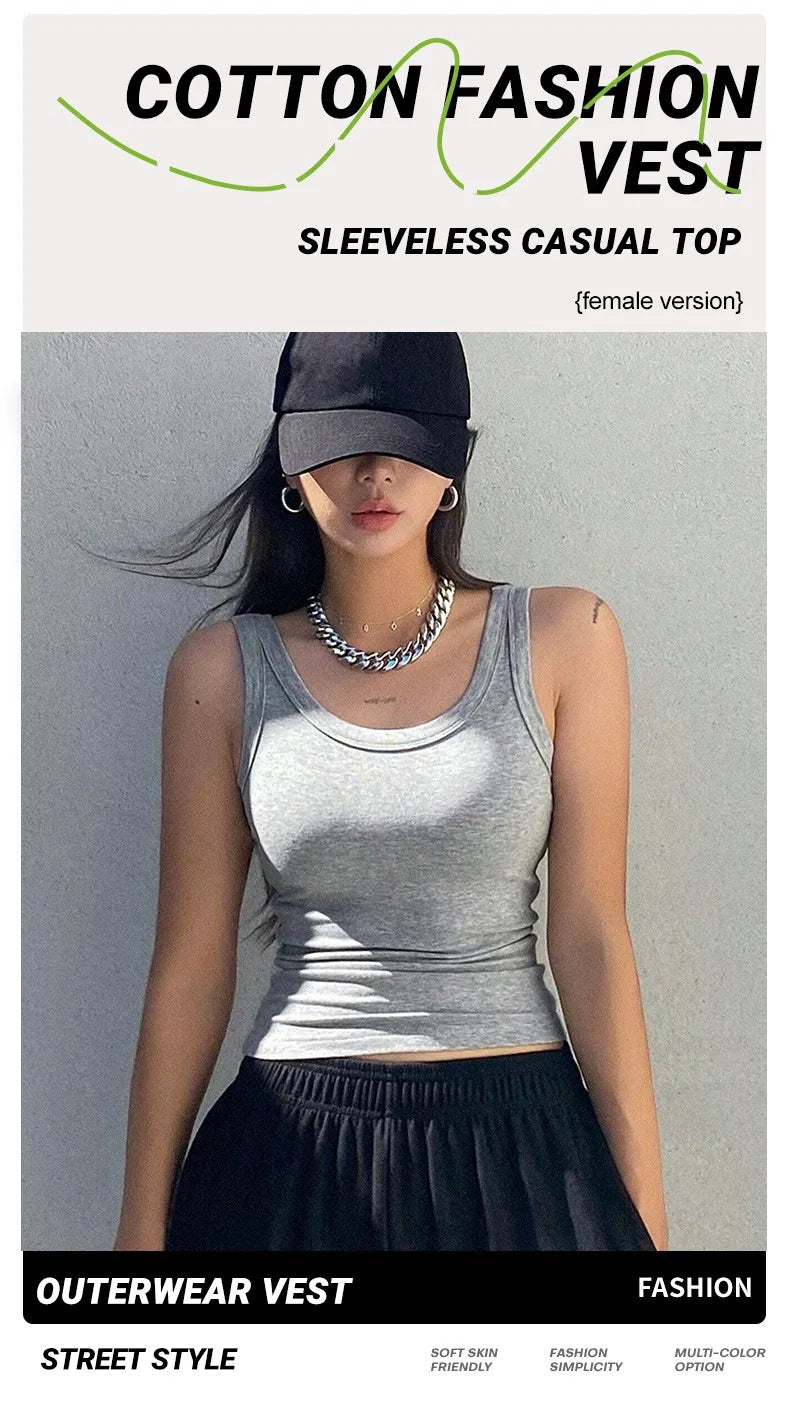 Soft Knit Camisole Tank – Slim Sleeveless Base Layer for Summer