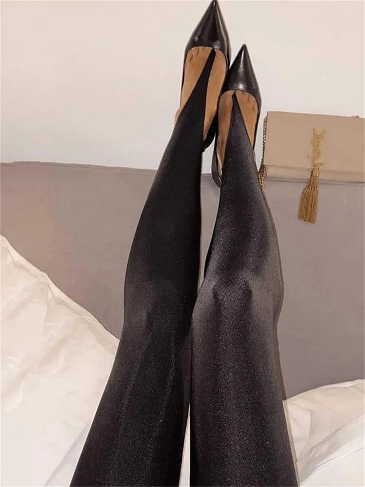Women's Black High-Waist Leggings - Stretch Skinny Pants