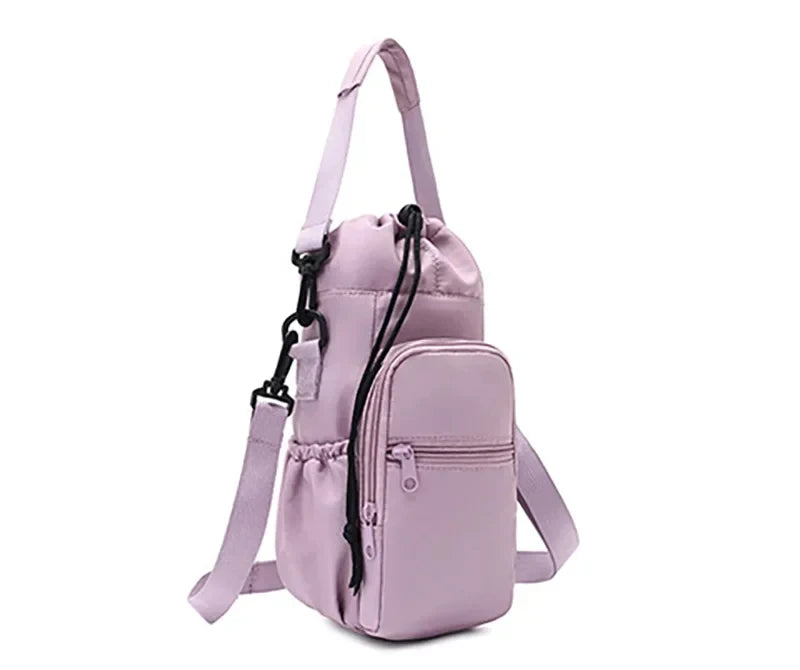 Crossbody Insulated Tumbler Bag - Portable Water Bottle Pouch with Phone Pocket