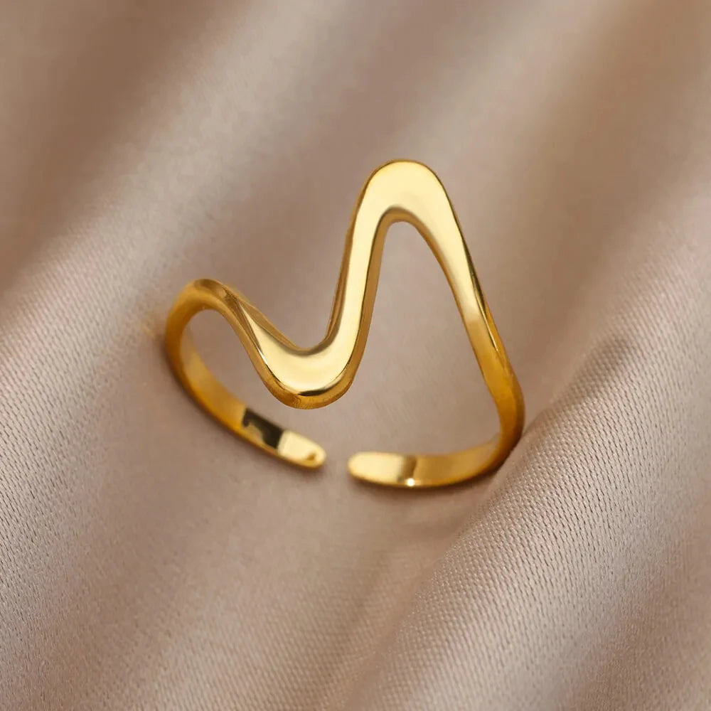 Gold-Color Stainless Steel Ring - Classic Fashion Jewelry - 8 / Gold Color