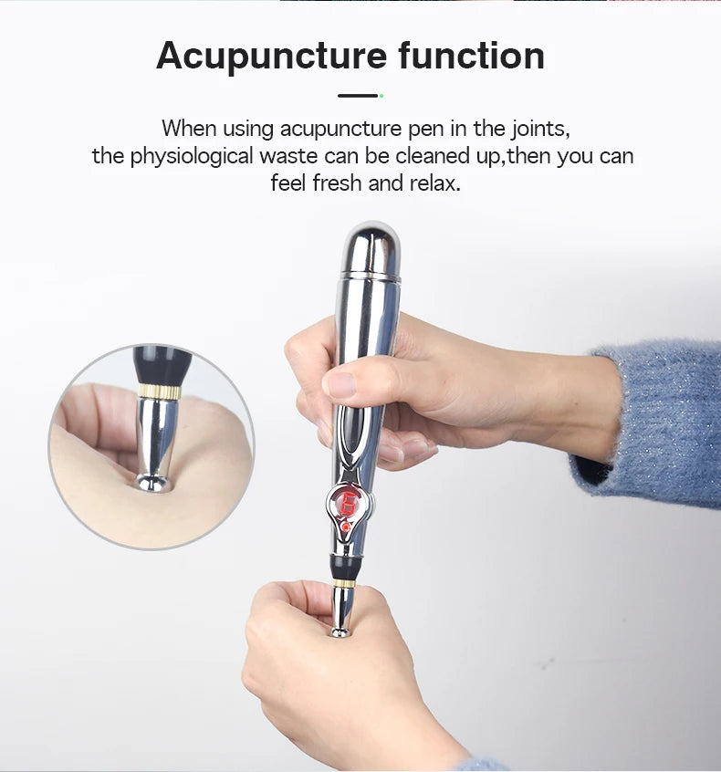 Electric Acupressure Pen – Meridian Massage Tool with Multi-Head Tips