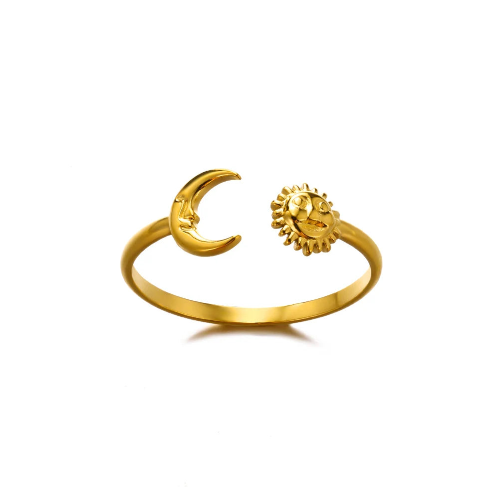 Gold-Color Stainless Steel Ring - Classic Fashion Jewelry - Style Jz5563G / Gold Color