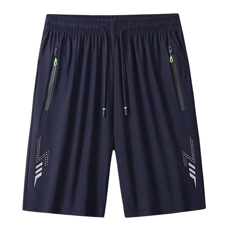Men's Running Shorts - Elastic Waist Gym Training Bottoms - Dark Blue