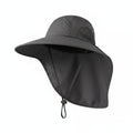 Wide Brim Sun Hat - Neck Flap Cap for Hiking and Fishing