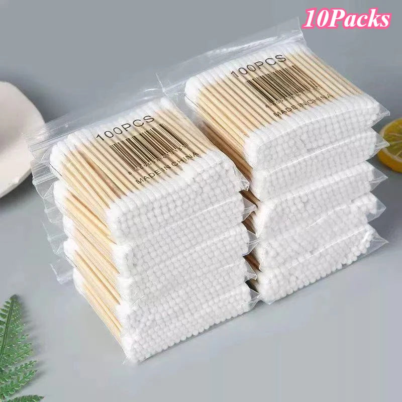 Wooden Cotton Swabs - Multi-Pack Ear and Cleaning Buds