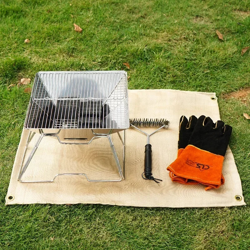 Fiberglass Grill Mat - Outdoor Barbecue Insulation Pad