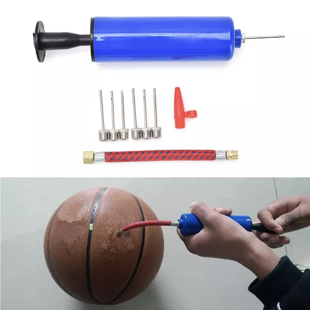 Portable Ball Pump Set - Hand Inflator with Flexible Hose