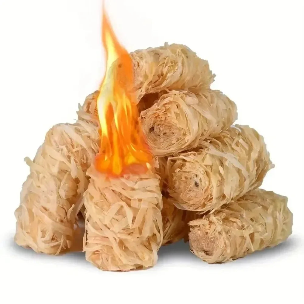 Wax Wood Fire Starter Sticks - BBQ Starter Set for Camp Cooking