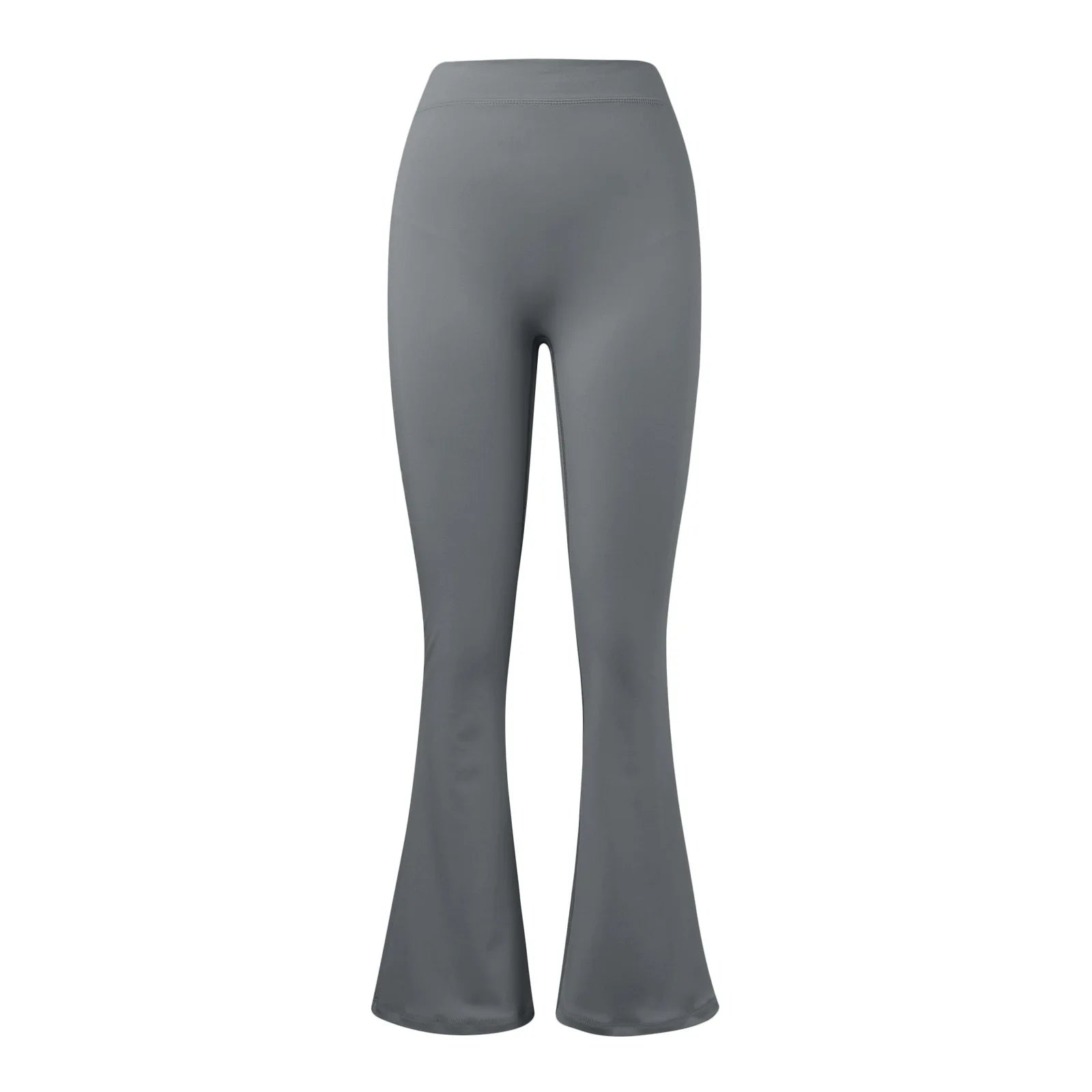 V-Back Waist Leggings - Solid Slim Casual Sports Pants - Gray