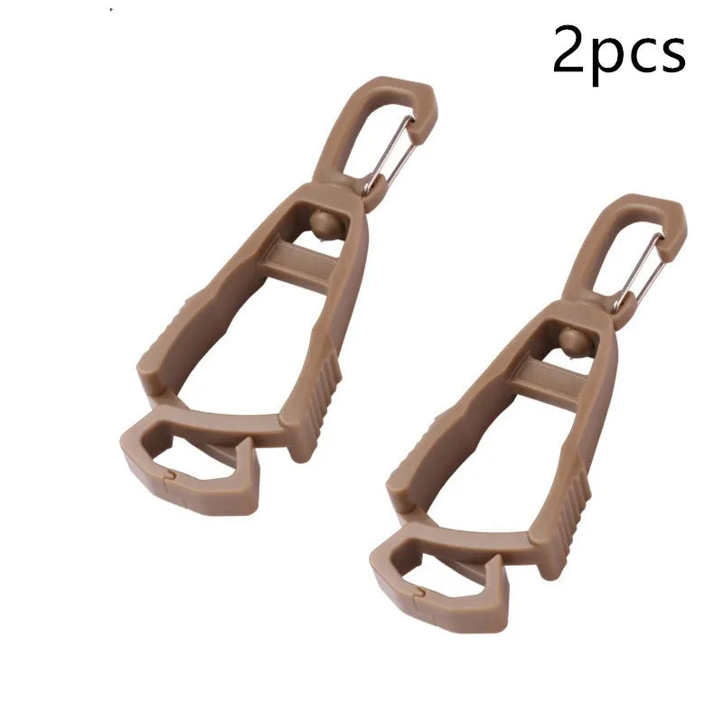 Work Glove Clip Holder - Belt Clamp for Jobsite Gear - Khaki 2 Pieces