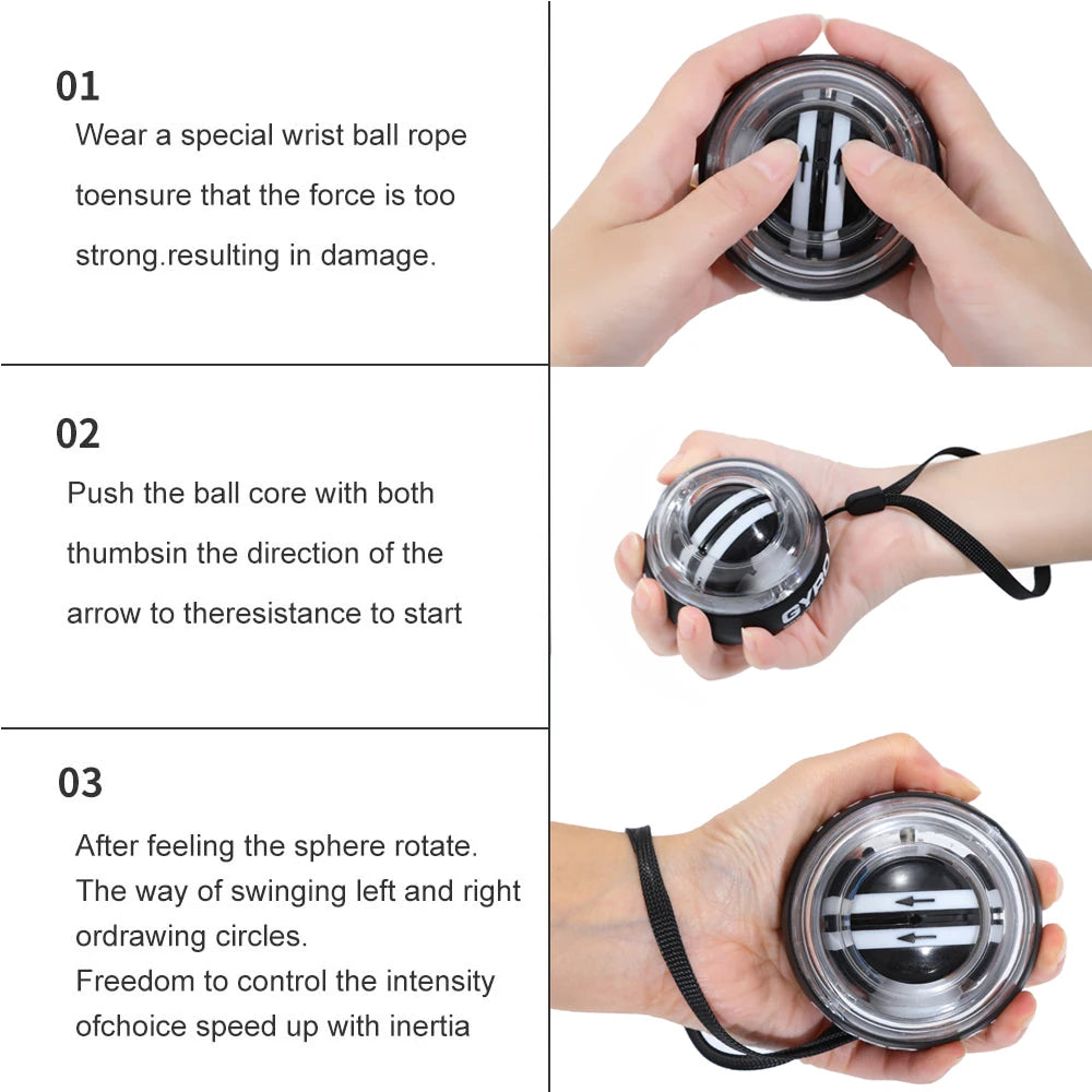 Wrist Gyro Ball Trainer - Self-Starting Hand Exercise Tool