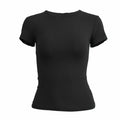 Slim Fit Knit Tee – Stretch Short Sleeve Top for Streetwear Looks
