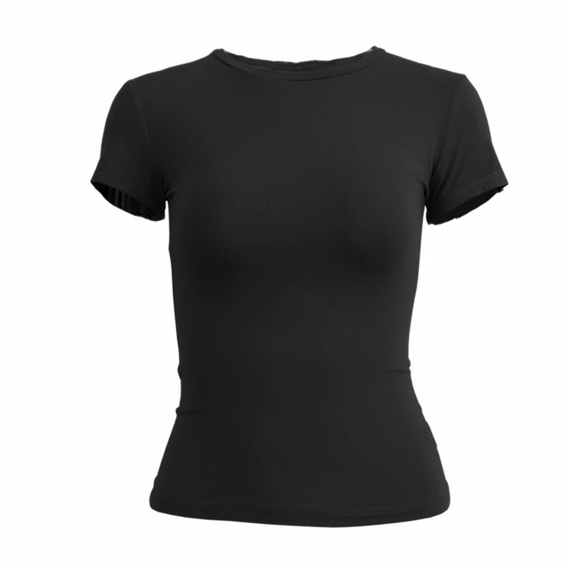 Slim Fit Knit Tee – Stretch Short Sleeve Top for Streetwear Looks
