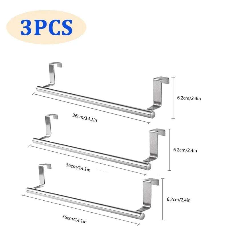 Kitchen Cabinet Door Towel Bar - For Kitchen Storage and Prep