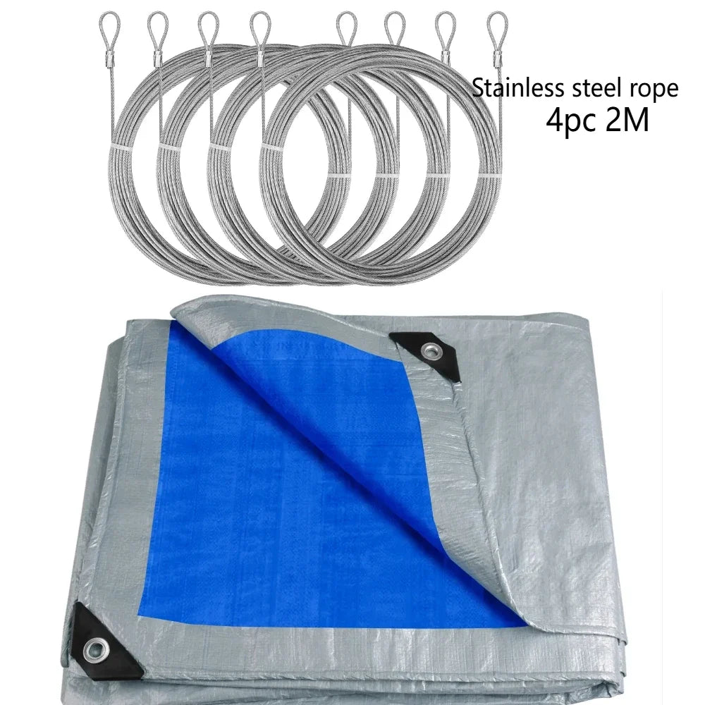 Outdoor Tarp Rain Cover - Reinforced Camping Shelter Sheet