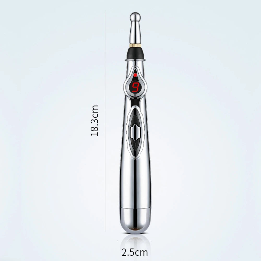 Electric Acupressure Pen – Meridian Massage Tool with Multi-Head Tips