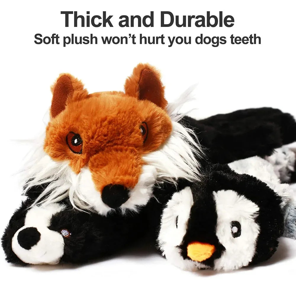 Squeaker Dog Plush Toy - Stuffing-Free Animal Shell for Play