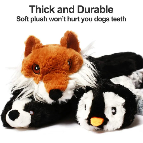 Squeaker Dog Plush Toy - Stuffing-Free Animal Shell for Play