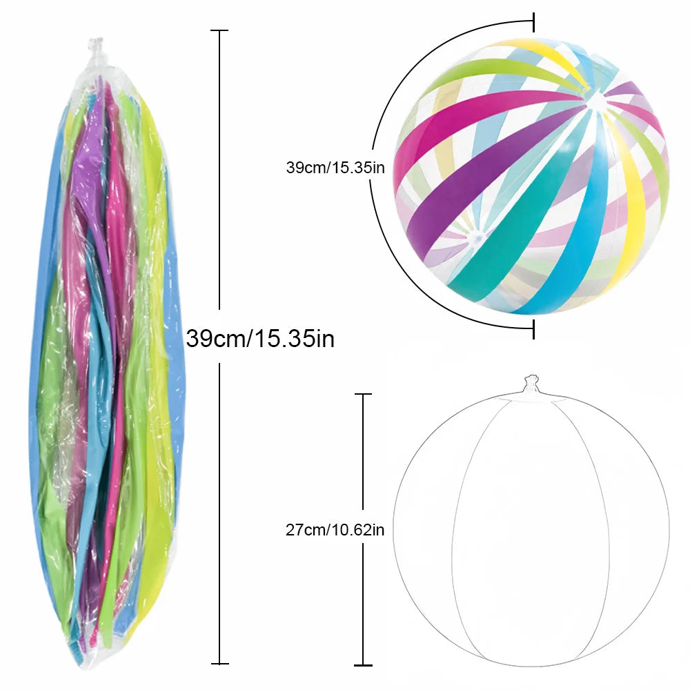 Inflatable Beach Ball - 39 cm Striped or Dot Pool Toy
