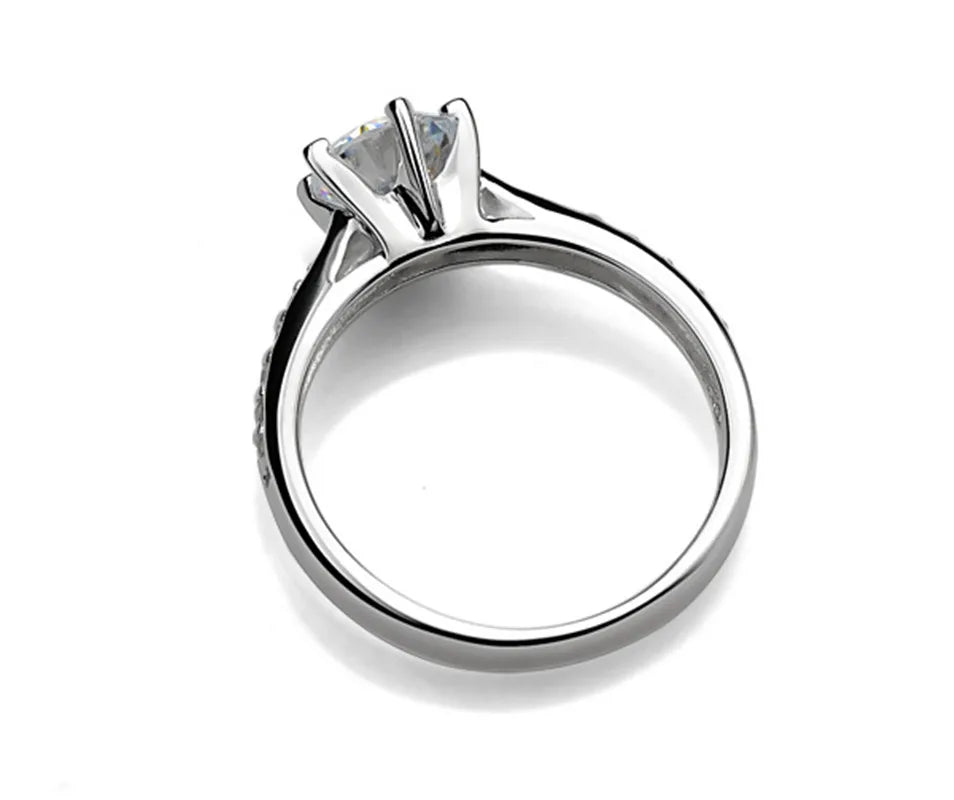 Prong Setting Ring - Geometric Zircon Accent Jewelry