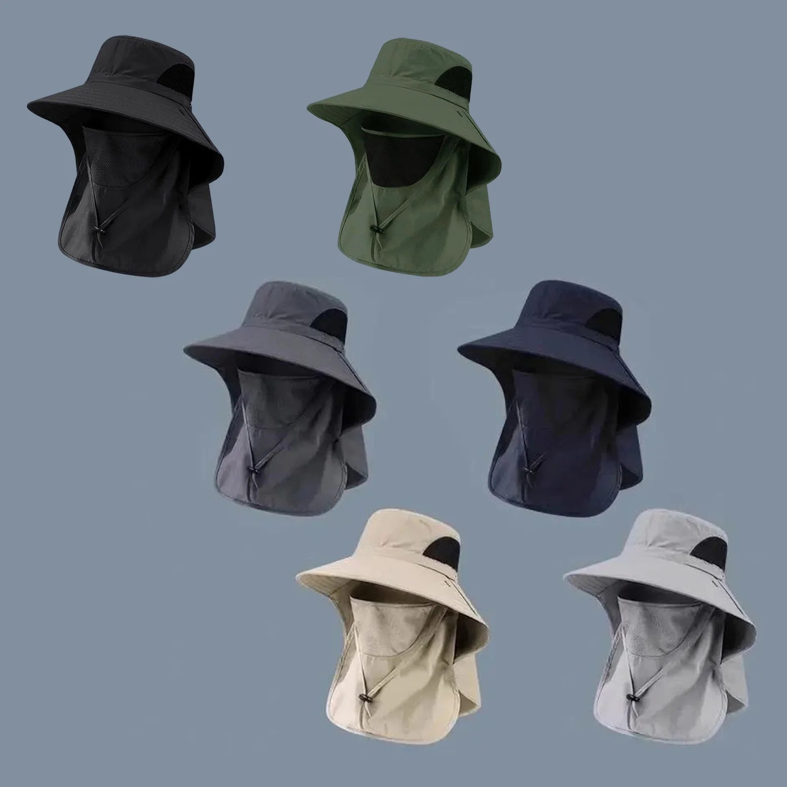 Wide Brim Sun Hat - Neck Cover for Fishing and Hiking