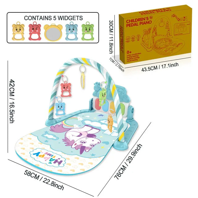 Baby Piano Play Gym - Music Activity Mat With Toy Bar - Set