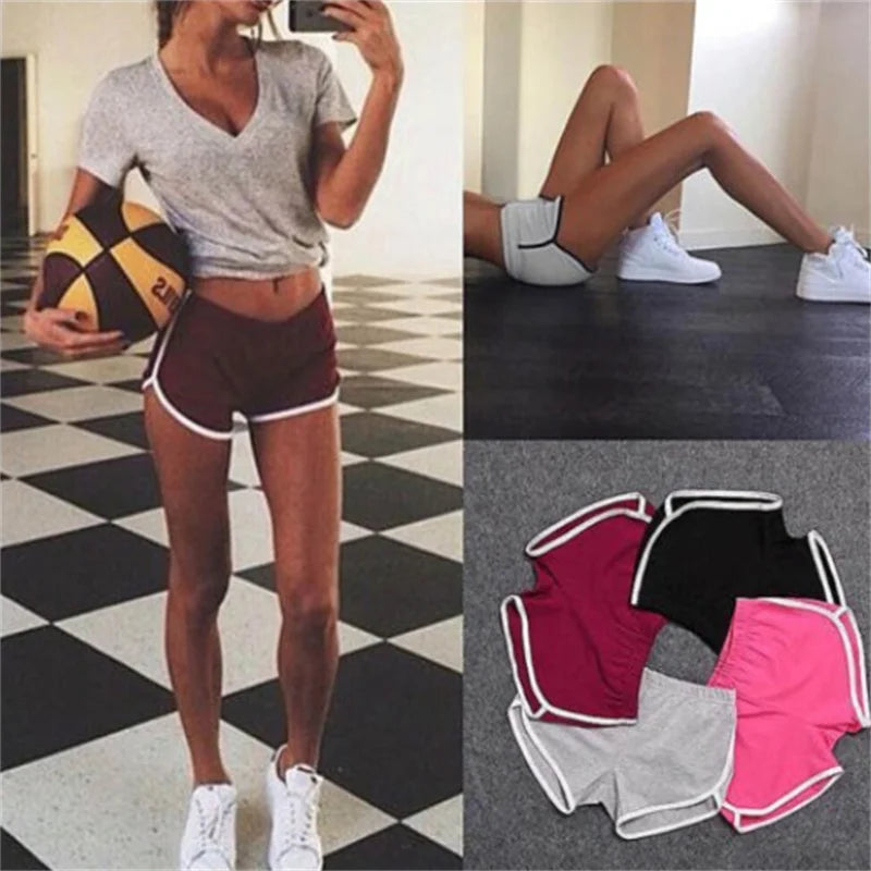 Women's Elastic Waist Shorts - Casual Athletic Short Pants