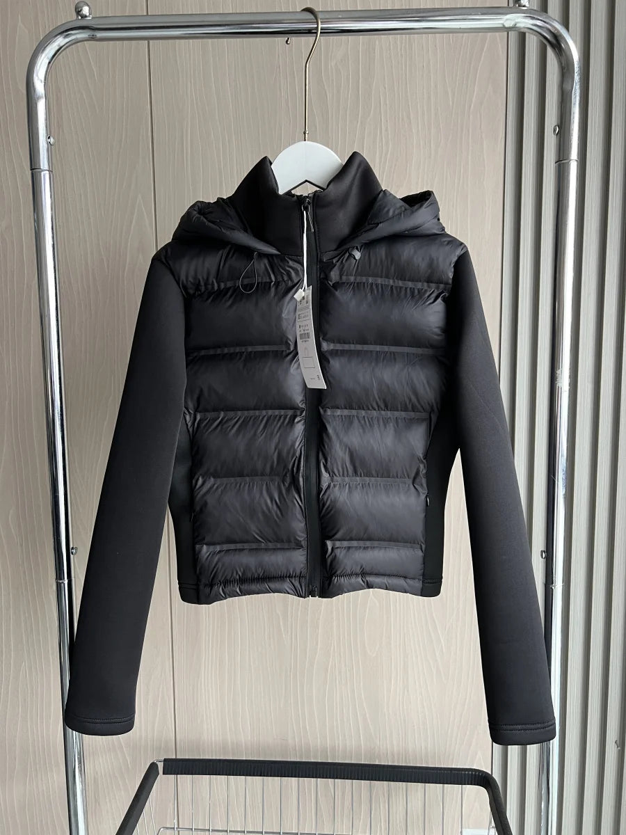 Women's Hooded Winter Jacket - Zippered Long Sleeve Coat