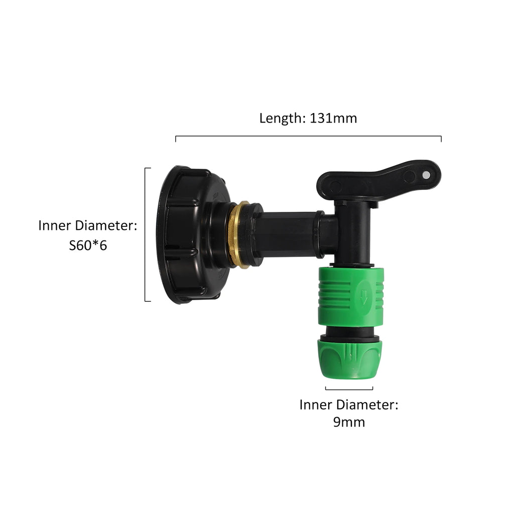 IBC Tank Tap Adapter - S60x6 Garden Hose Coupling Fitting - Style 13