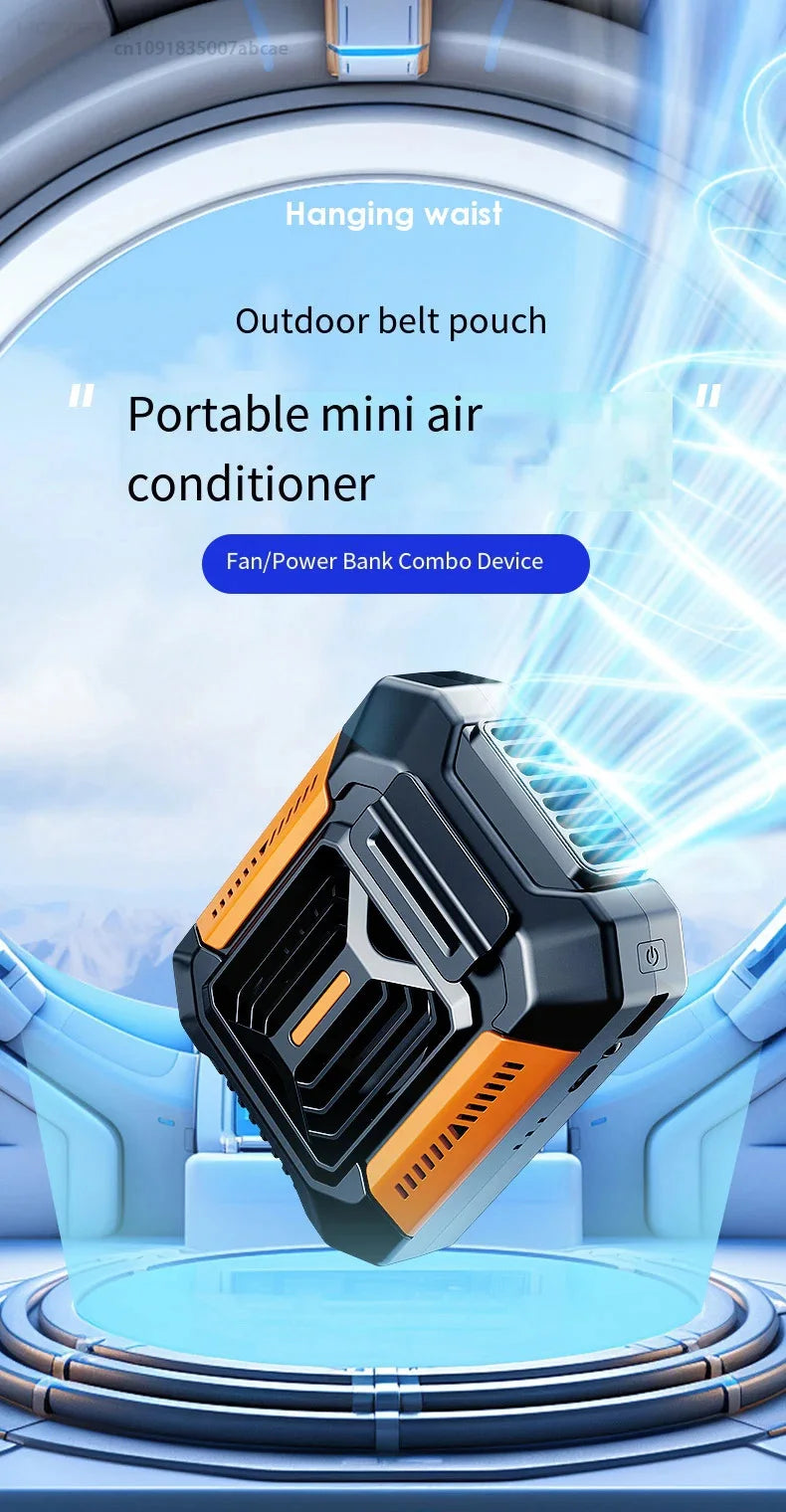 3-in-1 Rugged Tactical Waist Clip Fan - Portable Power Bank & LED Flashlight