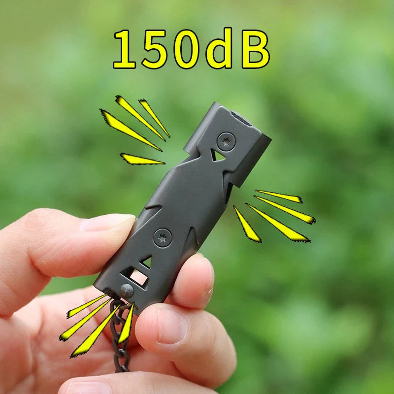 Double-Tube Whistle - Steel Signal Tool for Outdoor Kits