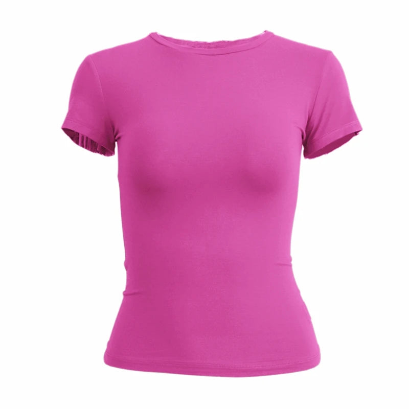 Slim Fit Knit Tee – Stretch Short Sleeve Top for Streetwear Looks