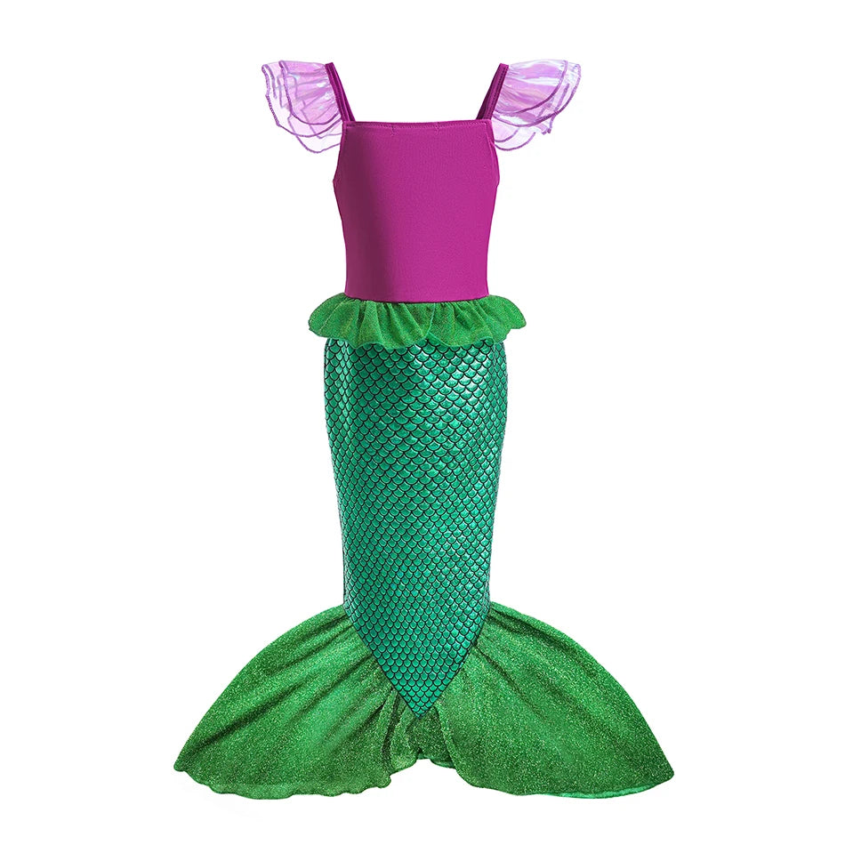 Kids Mermaid Costume Dress - Princess Party Dress Set