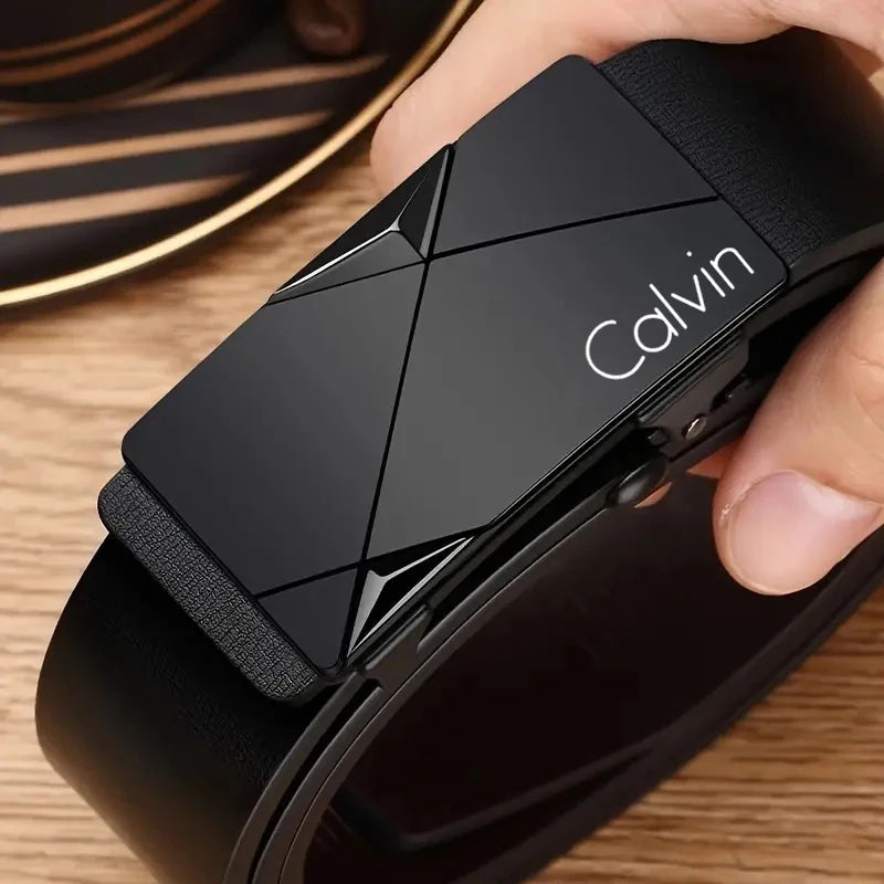 Men's Automatic Buckle Belt - PU Leather Dress Strap
