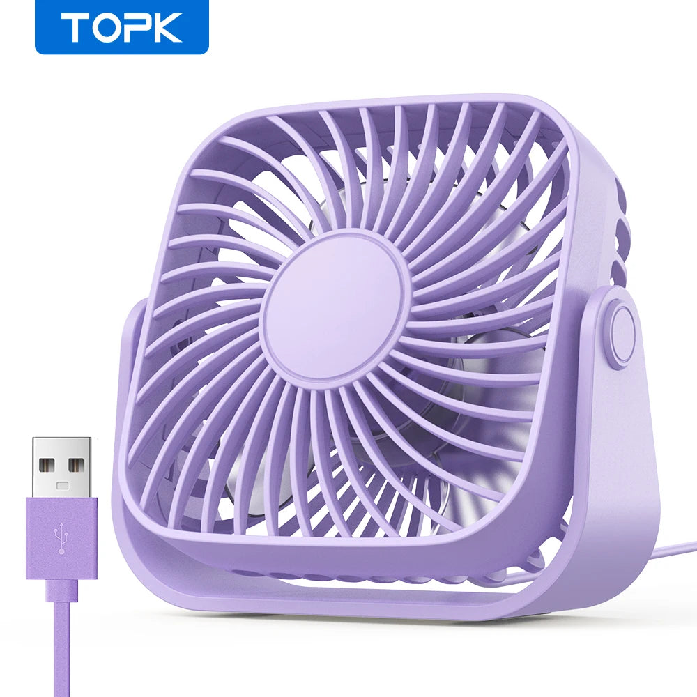 Topk 4inch USB Mini Fan - For Travel and Daily Carry