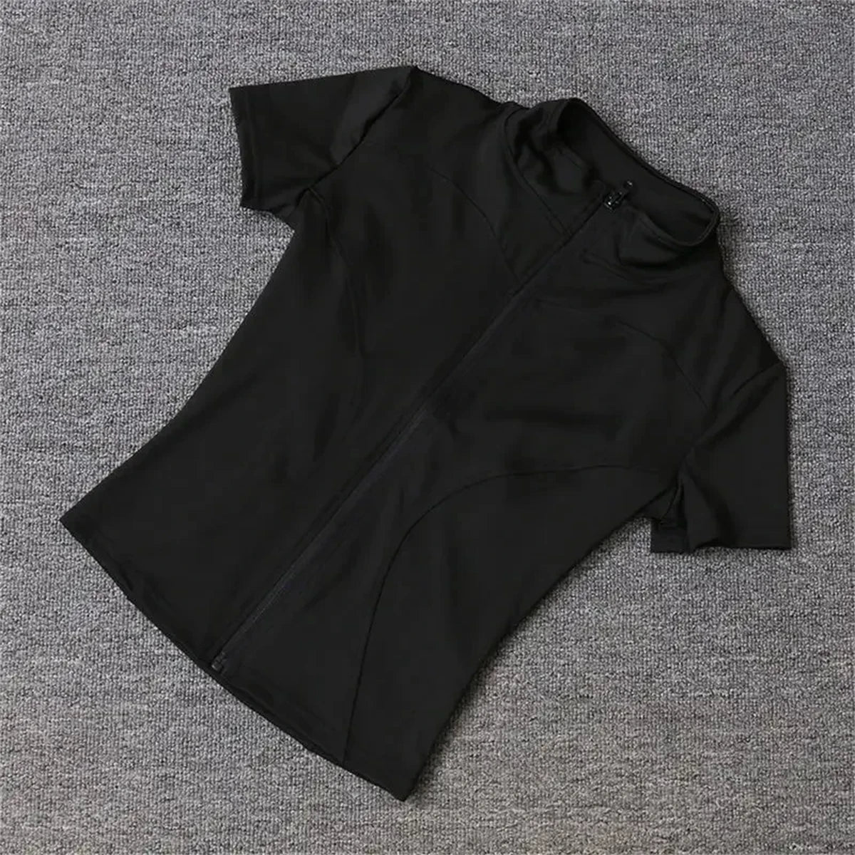 Women's Zip Crop Jacket – Slim Short Sleeve Layer for Active Days