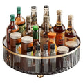 Grey Round Plastic Clear Rotating - For Kitchen Storage and Prep