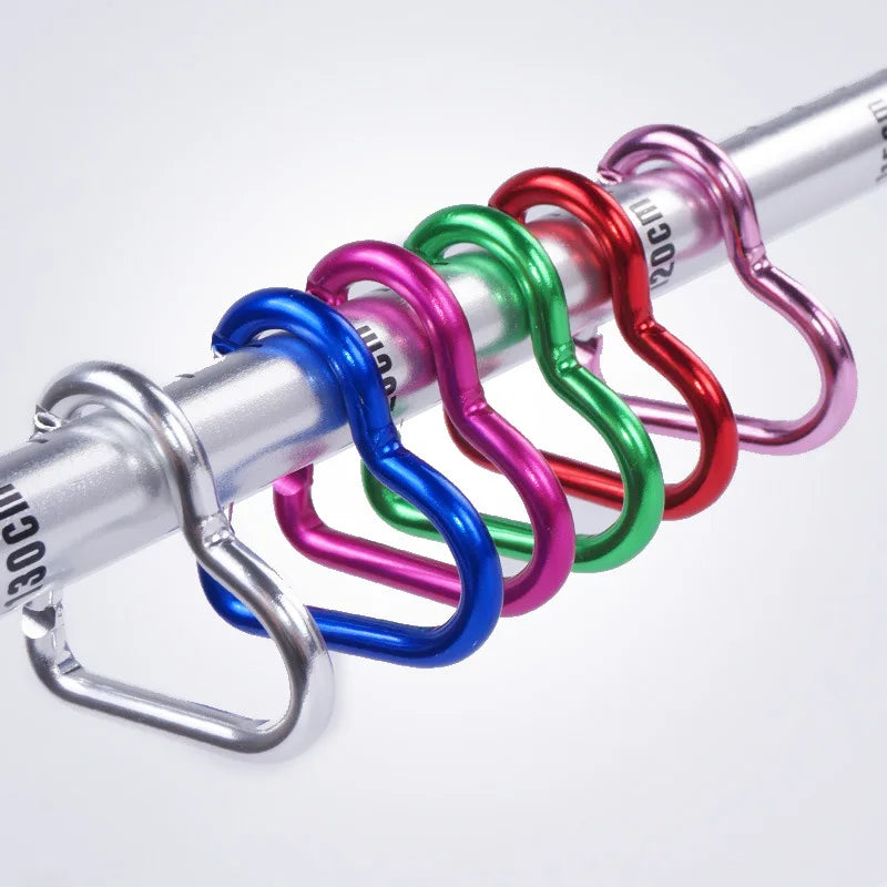 Heart-Shaped Carabiner Clip - Keychain Hook for Bags