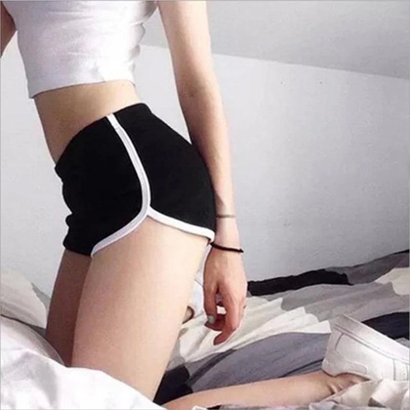 Women's Elastic Waist Shorts - Casual Athletic Short Pants