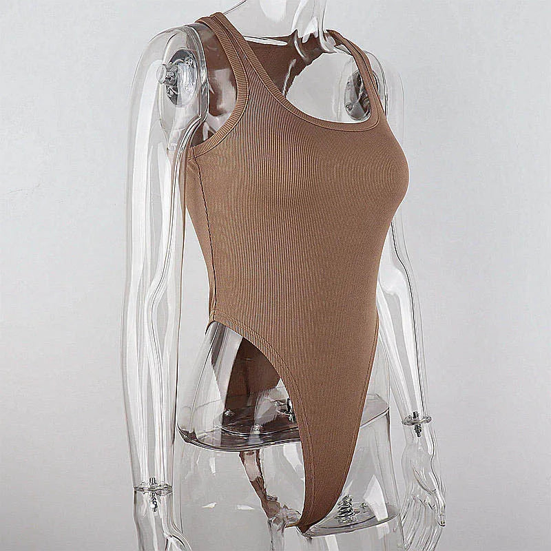 Women's Halter Knit Bodysuit – Stretch Fit for Clean Summer Looks
